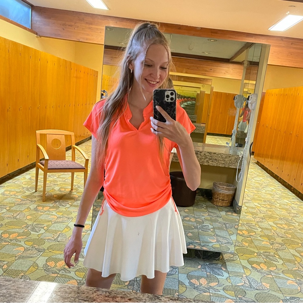 Orange Drawstring golf/tennis/pickleball shirt